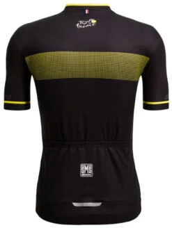 Santini 2022 Tour De France Black Maillot Jaune Jersey -Nalini Cycling Gear 2022 Tour De France Black Maillot Jaune Jersey Rear 83707.1651434630