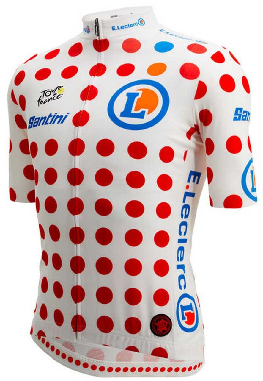 Santini 2024 Tour De France Polka Dot KOM Full Zip 9407Jersey 3 Santini 2024 Tour De France Polka Dot KOM Full Zip 9407Jersey