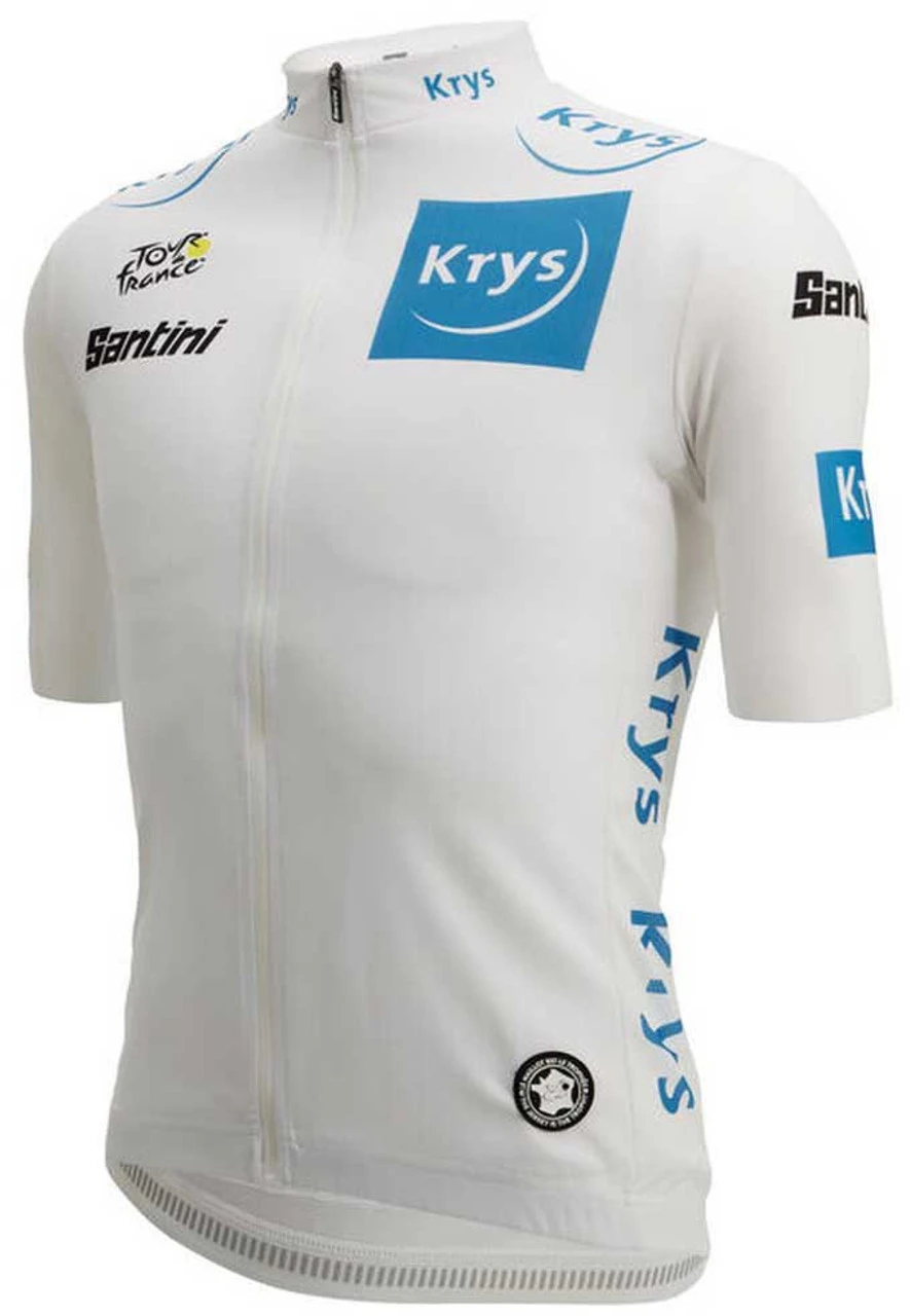 Santini 2024 Tour De France White Young Rider Full Zip 9407 Jersey 3 Santini 2024 Tour De France White Young Rider Full Zip 9407 Jersey