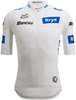 Santini 2024 Tour De France White Young Rider Race Cut 9440 Jersey