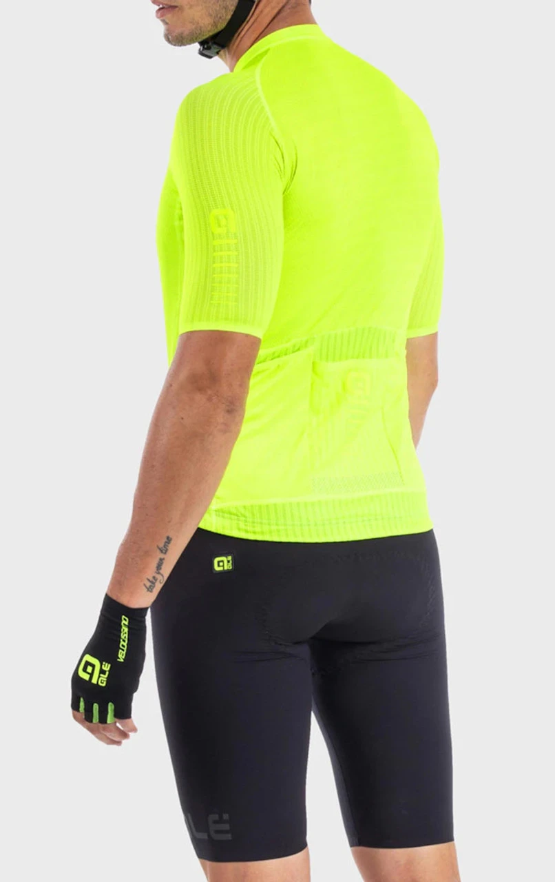ALE' Silver Cooling R-EV1 Yellow Fluo Jersey 4 ALE' Silver Cooling R-EV1 Yellow Fluo Jersey - Image 2