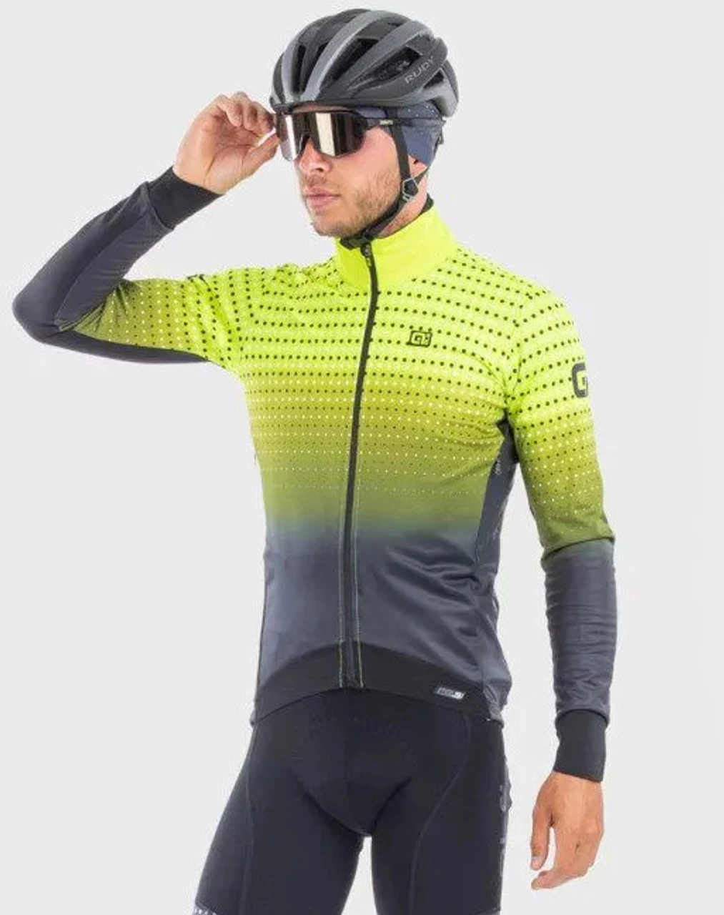 ALE' Bullet DWR PRS Yellow Fluo Long Sleeve Jersey 4 ALE' Bullet DWR PRS Yellow Fluo Long Sleeve Jersey - Image 2